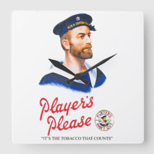 Horloge Carrée Ajout de cigarette vintage pour l'horloge à mur ro