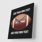 Horloge Carrée Ajouter du texte sur l'oreiller de football (Angle)
