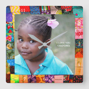 HORLOGE CARRÉE AJOUTER UNE PHOTO*