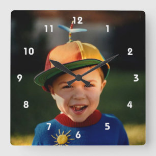 Horloge Carrée Ajouter votre propre image Précieuse Personnalise