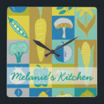 Horloge Carrée Ajoutez vos blocs | végétariens nommés II<br><div class="desc">Décor à la maison</div>