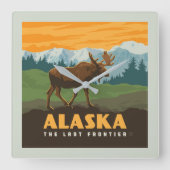 Horloge Carrée Alaska | Oie frontière (Recto)