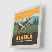 Horloge Carrée Alaska | Oie frontière (Angle)