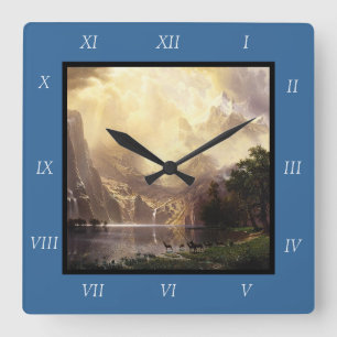 Horloge Carrée Albert Bierstadt parmi les montagnes de la Sierra