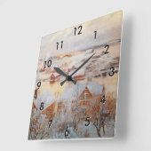 Horloge Carrée Albert Edelfeel - Jour de décembre (Angle)