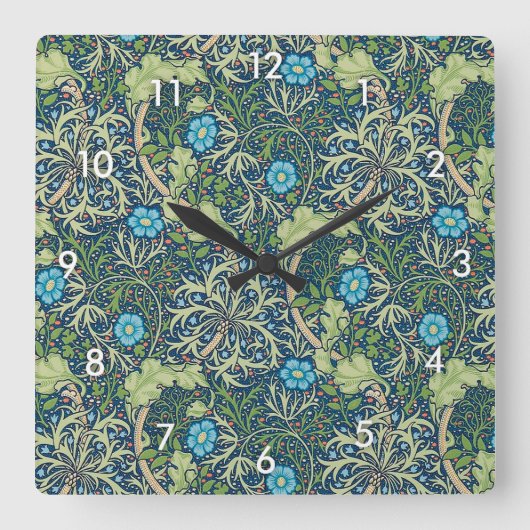 Horloge Carrée Algues, William Morris (Recto)