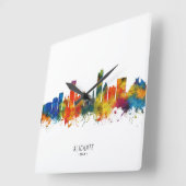 Horloge Carrée Alicante Espagne Skyline (Angle)