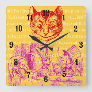 Horloge Carrée Alice de Wonderland