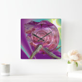 Horloge Carrée ALIEN NEREIDE /NYMPH D'EAU, ROSE SEASHELL Sci-Fi (Maison)