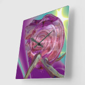 Horloge Carrée ALIEN NEREIDE /NYMPH D'EAU, ROSE SEASHELL Sci-Fi (Angle)