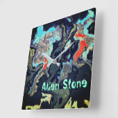 Horloge Carrée Alien Stone Exotic Personnalisable (Angle)