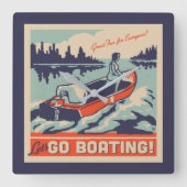 Horloge Carrée Allons en bateau (Recto)