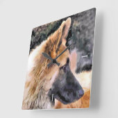 HORLOGE CARRÉE ALMAN SHEPHERD (Angle)