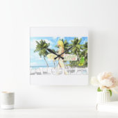 Horloge Carrée Aloha 01 (Maison)