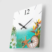 Horloge Carrée Aloha Beach (Angle)