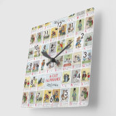 Horloge Carrée Alphabet de chat, Louis Wain (Angle)