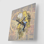 Horloge Carrée Alphabet, Monogramme A (Angle)