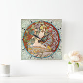 Horloge Carrée Alphonse Mucha Ivy (Maison)