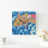 Horloge Carrée Amami une fille. (Maison)