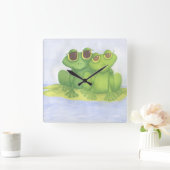 Horloge Carrée Amateurs adorables de grenouilles (Maison)