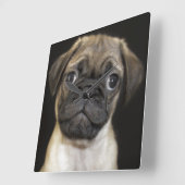 Horloge Carrée Amazing Little Pug Puppy (Angle)
