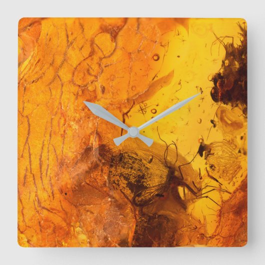 Horloge Carrée Amber stone texture (Recto)