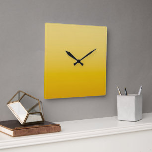 Horloge Carrée AMBIANCE PRINTANIÈRE – Jaune doux profond à clai