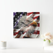 Horloge Carrée American eagle Flag Clock (Maison)