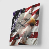Horloge Carrée American eagle Flag Clock (Angle)
