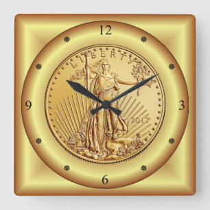 Horloge Carrée American Eagle Gold Coin