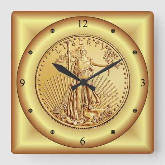 Horloge Carrée American Eagle Gold Coin (Recto)