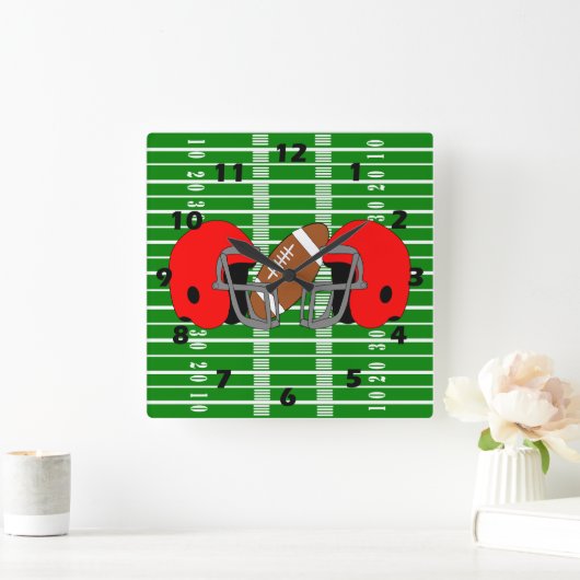 Horloge Carrée American Football Design (Maison)