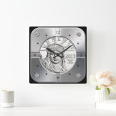 Horloge Carrée American Platinum Eagle ~ Liberty Head & Crown ~ (Maison)