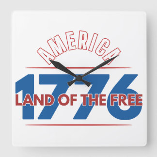 HORLOGE CARRÉE AMÉRIQUE 1776 TERRE DE LIBERTÉ  