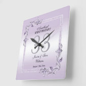 Horloge Carrée Amethyst Gem & Parties scintillant 33e anniversair (Angle)