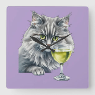 Horloge Carrée Ami Fluffy et Absinthe