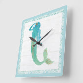 Horloge Carrée Amis de Mermaid IV (Angle)