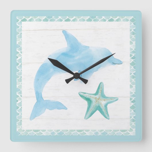 Horloge Carrée Amis de Mermaid VIII (Recto)