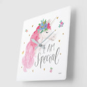 Horloge Carrée Amis magiques III | Je Suis Spécial (Angle)