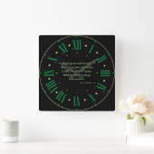 Horloge Carrée Amos 5:14 KJV Bible Verse Numéros romains (Maison)