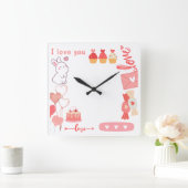 Horloge Carrée Amour (Maison)
