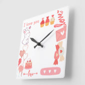 Horloge Carrée Amour (Angle)