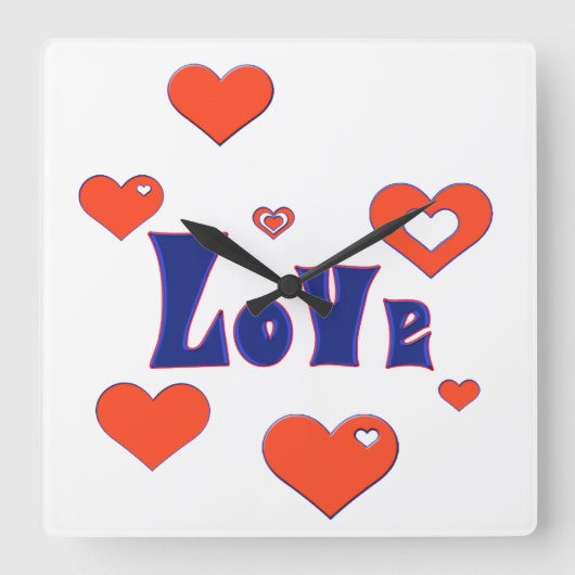 Horloge Carrée Amour (Recto)