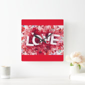 HORLOGE CARRÉE **AMOUR AMOUR AMOUR** FERMER (Maison)