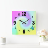 Horloge Carrée Amour arc-en-ciel (Maison)