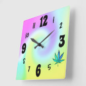 Horloge Carrée Amour arc-en-ciel (Angle)