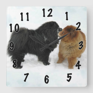 Horloge Carrée Amour de Chow Chow