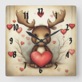 Horloge Carrée Amour de l'orignal 1 (Recto)