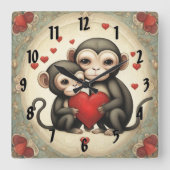 Horloge Carrée Amour de singe (Recto)
