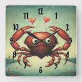 Horloge Carrée Amour du crabe (Recto)
